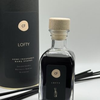 Rankų darbo namų kvapas su lazdelėmis „LOFTY“ 100 ml, pagamintas Lietuvoje